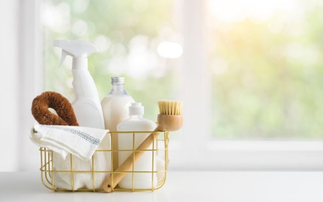 non toxic laundry products in a basket 