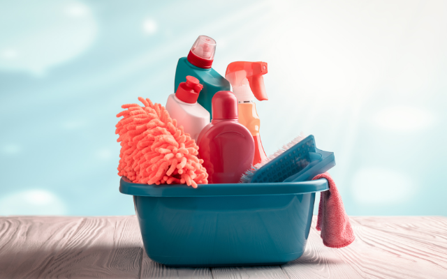 Toxic Cleaning Products in bucket