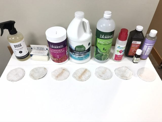 Eco-friendly stain removers test after