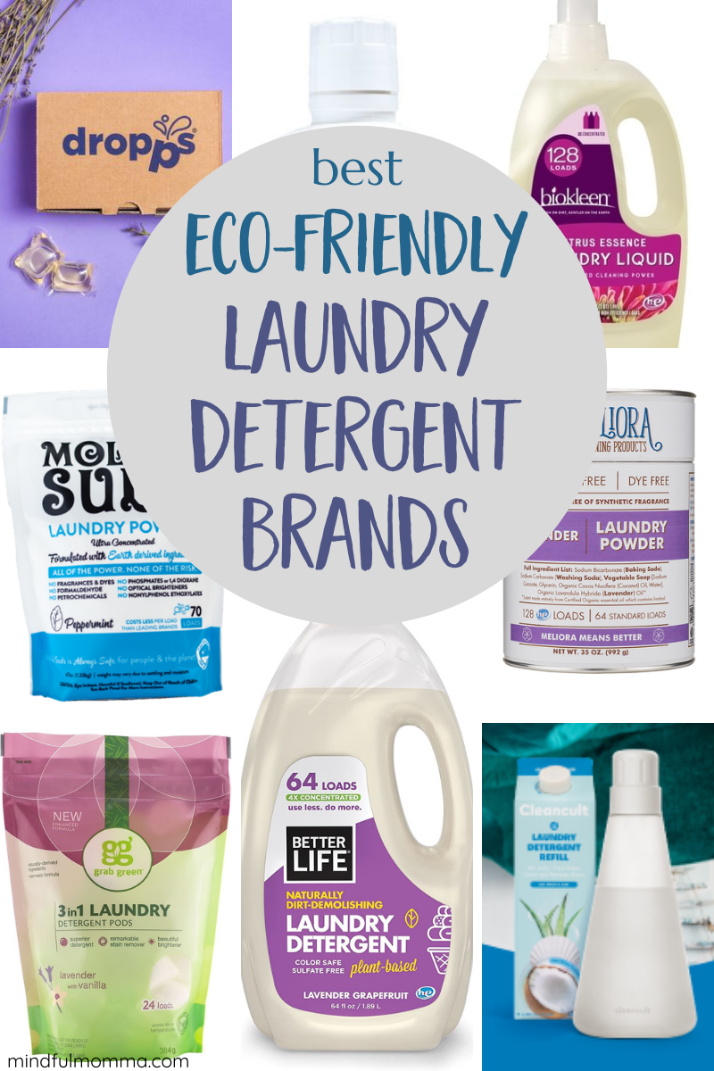 A review of the best non-toxic laundry detergent brands that are safe for people and the planet - including natural laundry detergent powders, liquids and pods, plus plastic-free laundry detergent options, to meet all your laundry cleaning needs. via @MindfulMomma