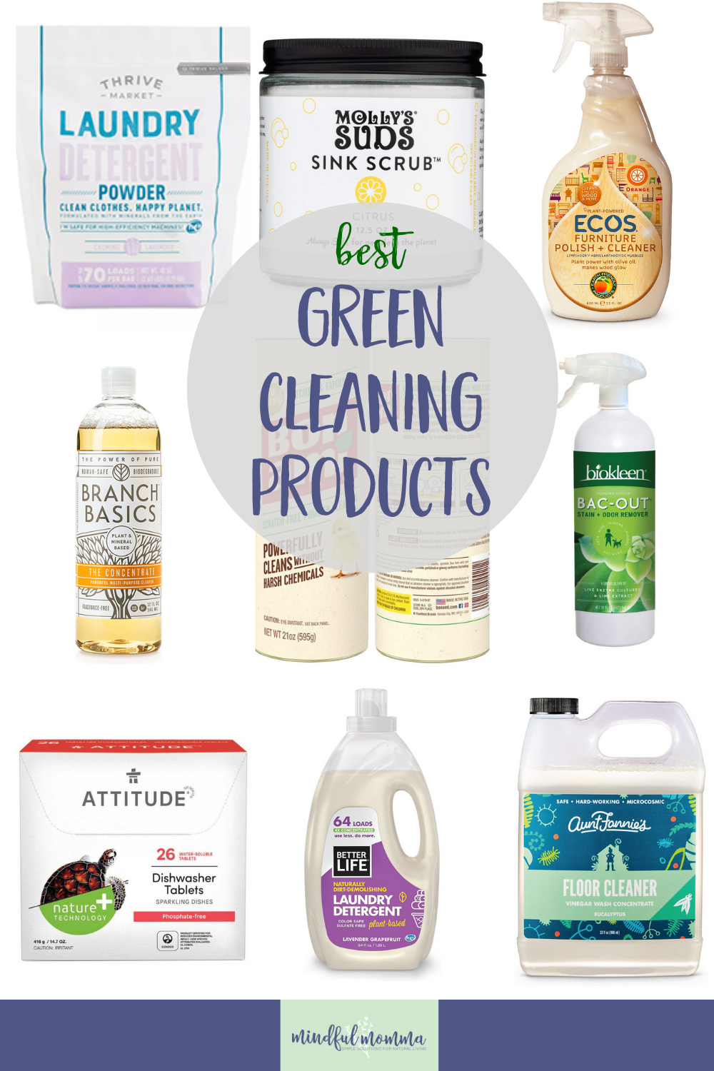 Discover the best green cleaning products and brands that really work - for laundry, dishes and the whole house! Plus learn why you should make the switch to non-toxic, eco-friendly cleaning products in the first place. via @MindfulMomma